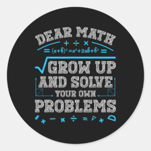 Sticker Rond Cher Math Augmente Et Résoudre Vos Propres Problèm