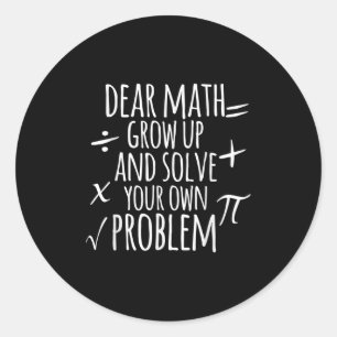 Sticker Rond Cher Math Augmente Et Résoudre Votre Propre Problè
