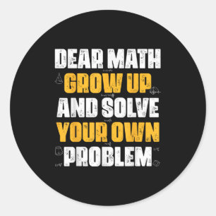 Sticker Rond Cher Math Augmente Et Résoudre Votre Propre Problè
