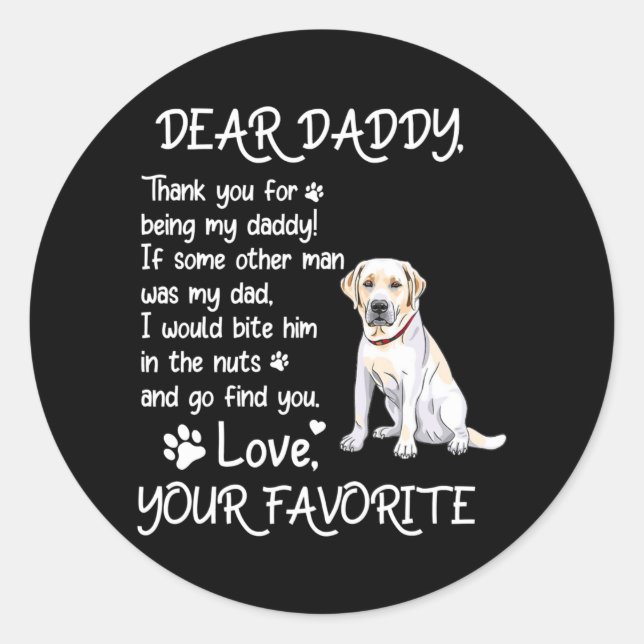 Sticker Rond Cher papa Labrador Chien papa Fête des pères (Devant)