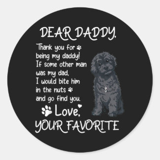 Sticker Rond Cher papa Schnoodle Chien Papa Fête des pères
