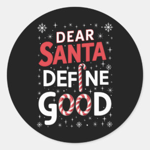 Sticker Rond Cher Père Noël Définir Bonne Fête De Noël Xmas 