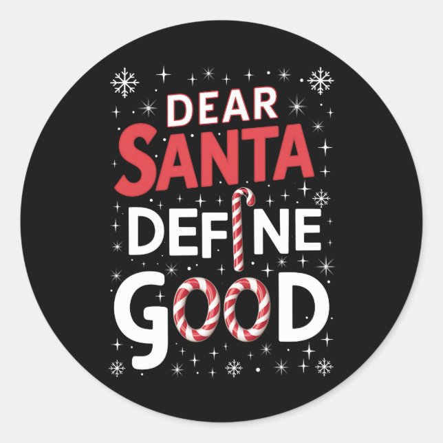 Sticker Rond Cher Père Noël Définir les fêtes de Noël (Devant)