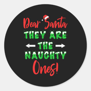 Sticker Rond Cher Père Noël Ils Sont Les Vilains Drôle De Noël
