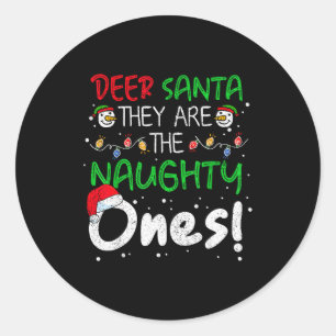 Sticker Rond Cher Père Noël Ils Sont Les Vilains Mdr Noël