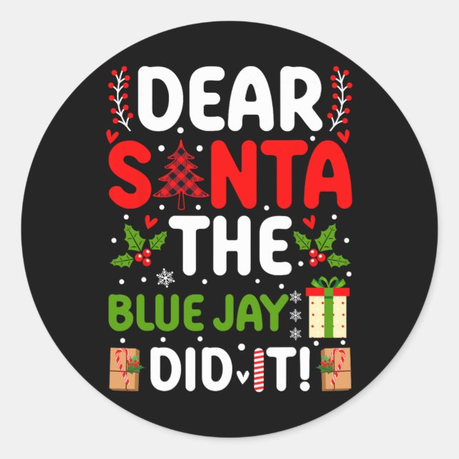 Sticker Rond Cher Père Noël, Le Jay Bleu L'A Fait (Devant)