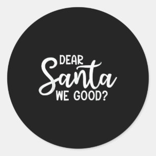 Sticker Rond Cher Père Noël Nous Bon Noël Famille Xmas