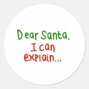 Sticker Rond Cher Père Noël que je peux expliquer