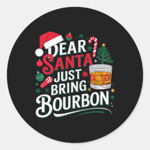 Sticker Rond Cher Père Noël vient d'apporter le sutme de Noël B