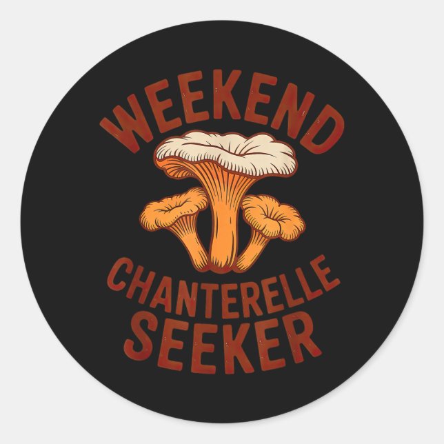 Sticker Rond Chercheur de Chanterelle de Week-end Cueillette Sa (Devant)