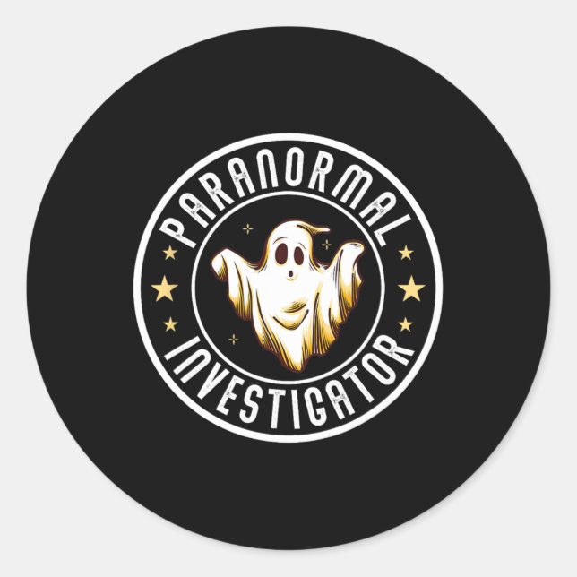 Sticker Rond Chercheur Paranormal Chasseur de fantômes Chasse d (Devant)