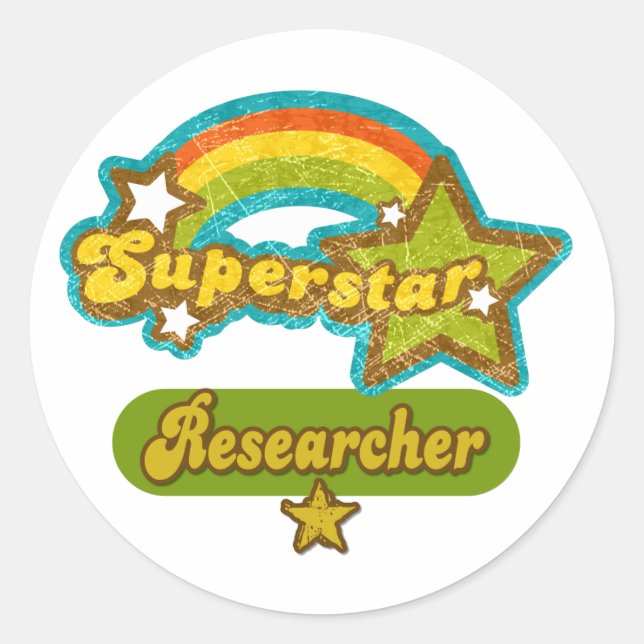 Sticker Rond Chercheur superstar (Devant)
