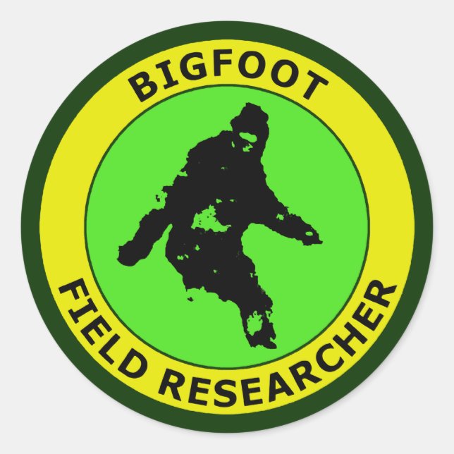 Sticker Rond Chercheur sur le terrain de Bigfoot (Devant)