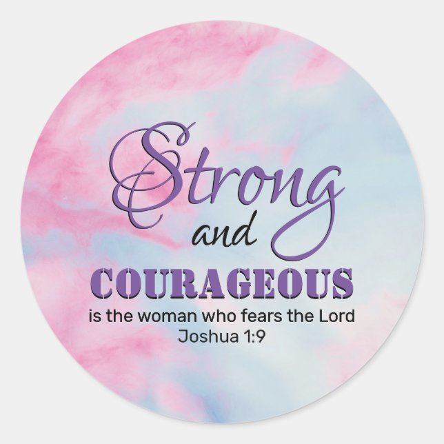 STICKER ROND CHERCHEUSE ET COURAGEUSE ROSE (Devant)