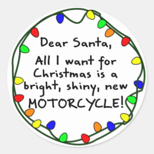 Sticker Rond Chère moto Père Noël