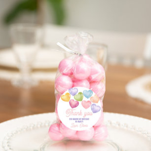 Sticker Rond Chérie conversation coeur Anniversaire en faveur