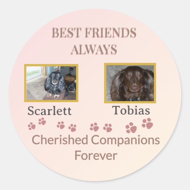 Sticker Rond Cherished Companions Pawprint (Devant)
