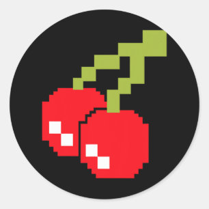 Sticker Rond Cherries 80s Vidéo Costume de jeu Easy Group Hallo