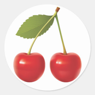 STICKER ROND CHERRIES À LA VOIE