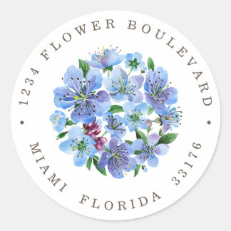Sticker Rond Cherry Blossom Bouquet Botanique Adresse de retour