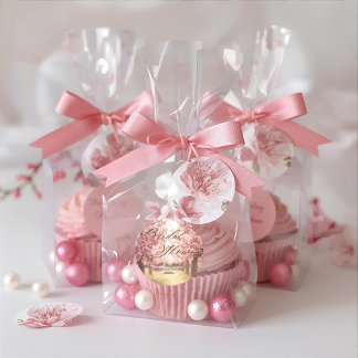 Sticker Rond Cherry Blossom Délice de douche nuptiale Invitatio