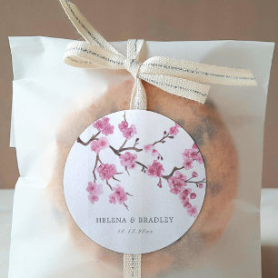 Sticker Rond Cherry Blossom Mariage