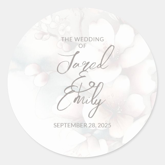 Sticker Rond Cherry Blossom Mariage (Devant)