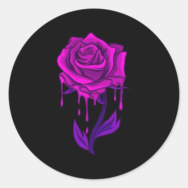 Sticker Rond Cherry Blossom Rose japonais (Devant)