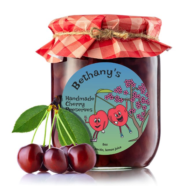 Sticker Rond Cherry Pals Drôle Cartoon Jam Pie et plus (Créateur téléchargé)