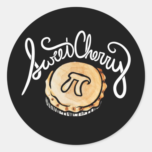 Sticker Rond Cherry Pi Day Geek mathématique (Devant)