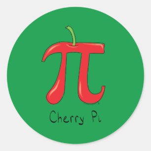 Sticker Rond Cherry Pi Symbole Math Enseignant Funny