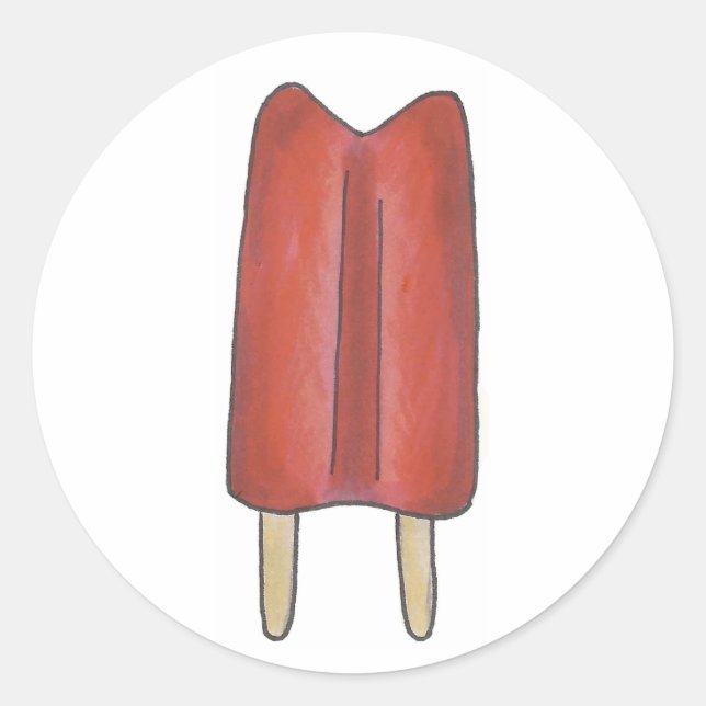 Sticker Rond Cherry Red Twin Pop Popsicles Popsicle Ice Lolly (Devant)