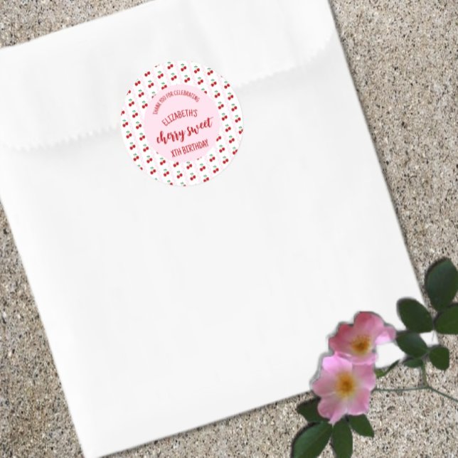 Sticker Rond Cherry Sweet Anniversaire (Créateur téléchargé)