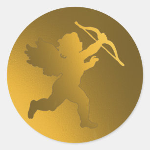 Sticker Rond cherub d'or