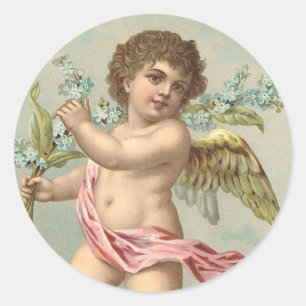 Sticker Rond Cherub victorien