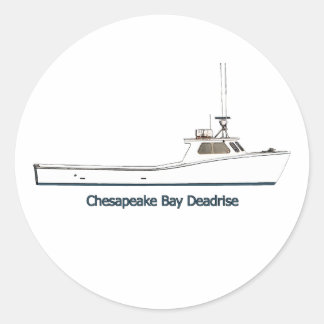 Sticker Rond Chesapeake Bay Deadrise Boat (titre)