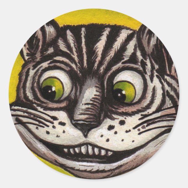 Sticker Rond CHESHIRE CAT Alice au pays des merveilles (Devant)