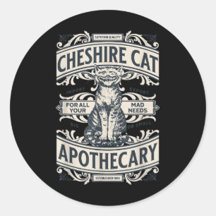 Sticker Rond Cheshire Cat - Alice Au Pays Des Merveilles Livre 