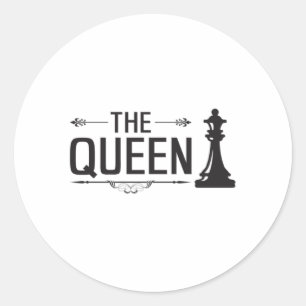 Sticker Rond Chess Chess Board Checkmate Queen Board Idée cadea