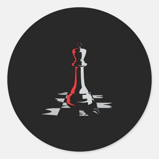 Sticker Rond Chess Chess Board King Checkmate Board Jeu cadeau (Devant)