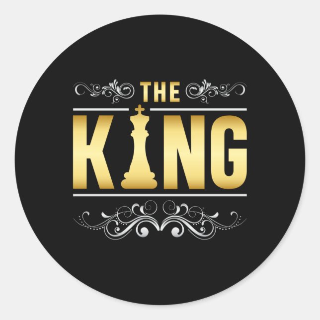 Sticker Rond Chess Chess Board King Checkmate Board Jeu cadeau (Devant)