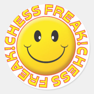 Sticker Rond Chess Freak Smile