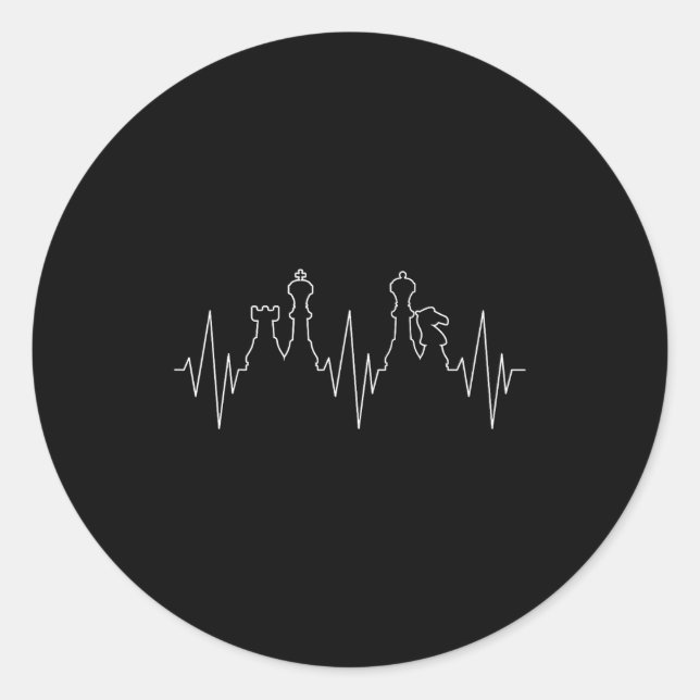 Sticker Rond Chess Heartbeat Chess Master Chess Club  (Devant)