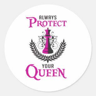Sticker Rond Chess Queen Chess Board Checkmate Board Drôle cade