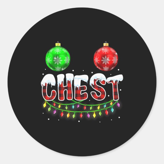 Sticker Rond Chest Nuts Christmas Funny Matching Couple Chestnu (Devant)