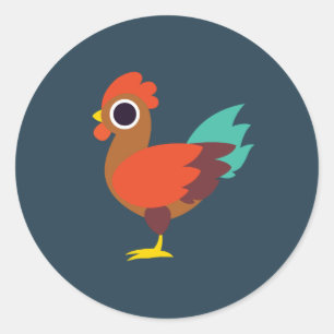 Sticker Rond Chester le coq
