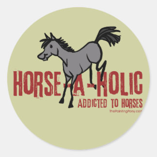 Sticker Rond Cheval Aholic