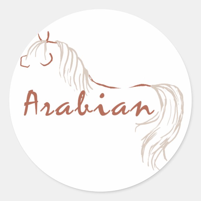 Sticker Rond Cheval arabe (Devant)