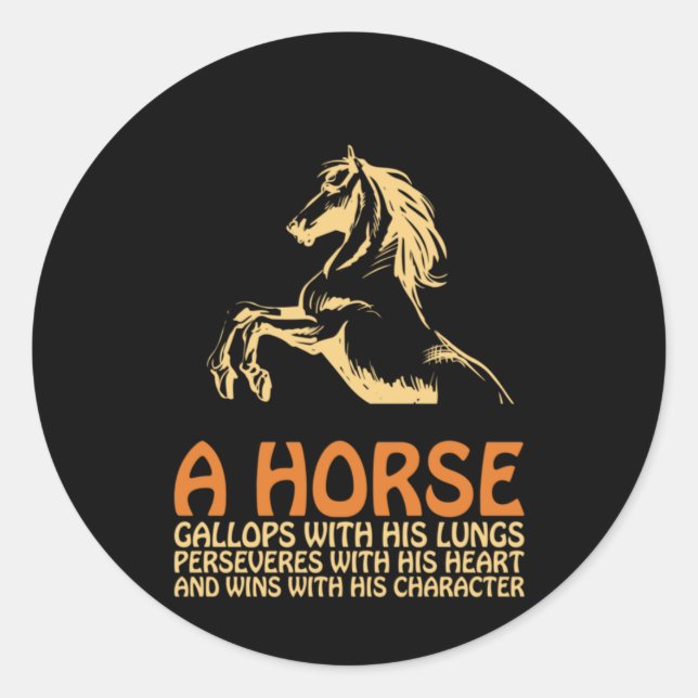 Sticker Rond Cheval Art A Horse Gallops (Devant)