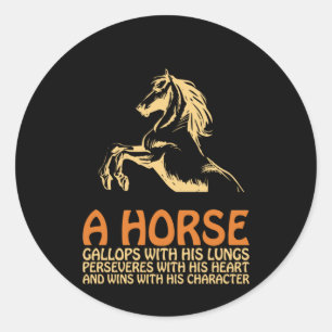 Sticker Rond Cheval Art A Horse Gallops